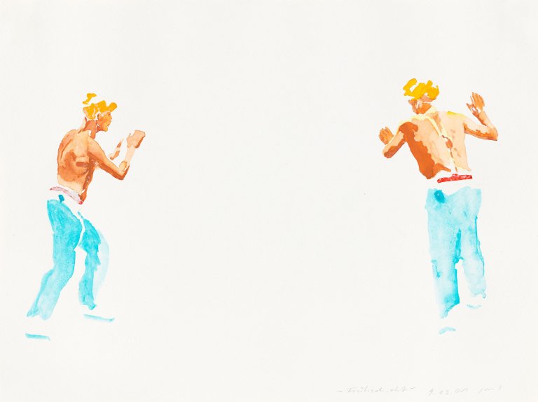 Auf diesem Bild ist das folgende Kunstwerk zu sehen: Norbert Bisky. „Frühschicht“. 2001.