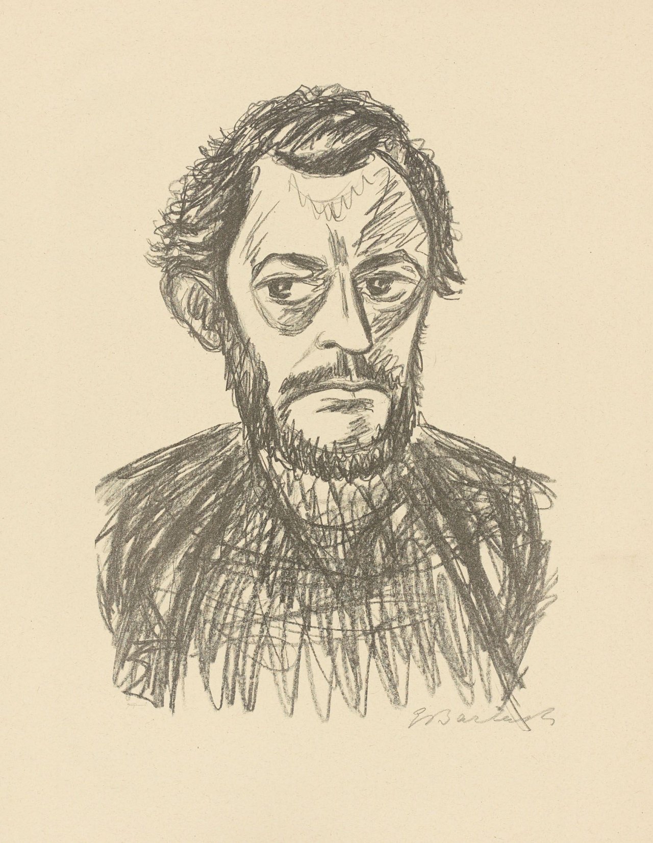 This picture shows the following artwork: Ernst Barlach. „Selbstbildnis III“. 1928.