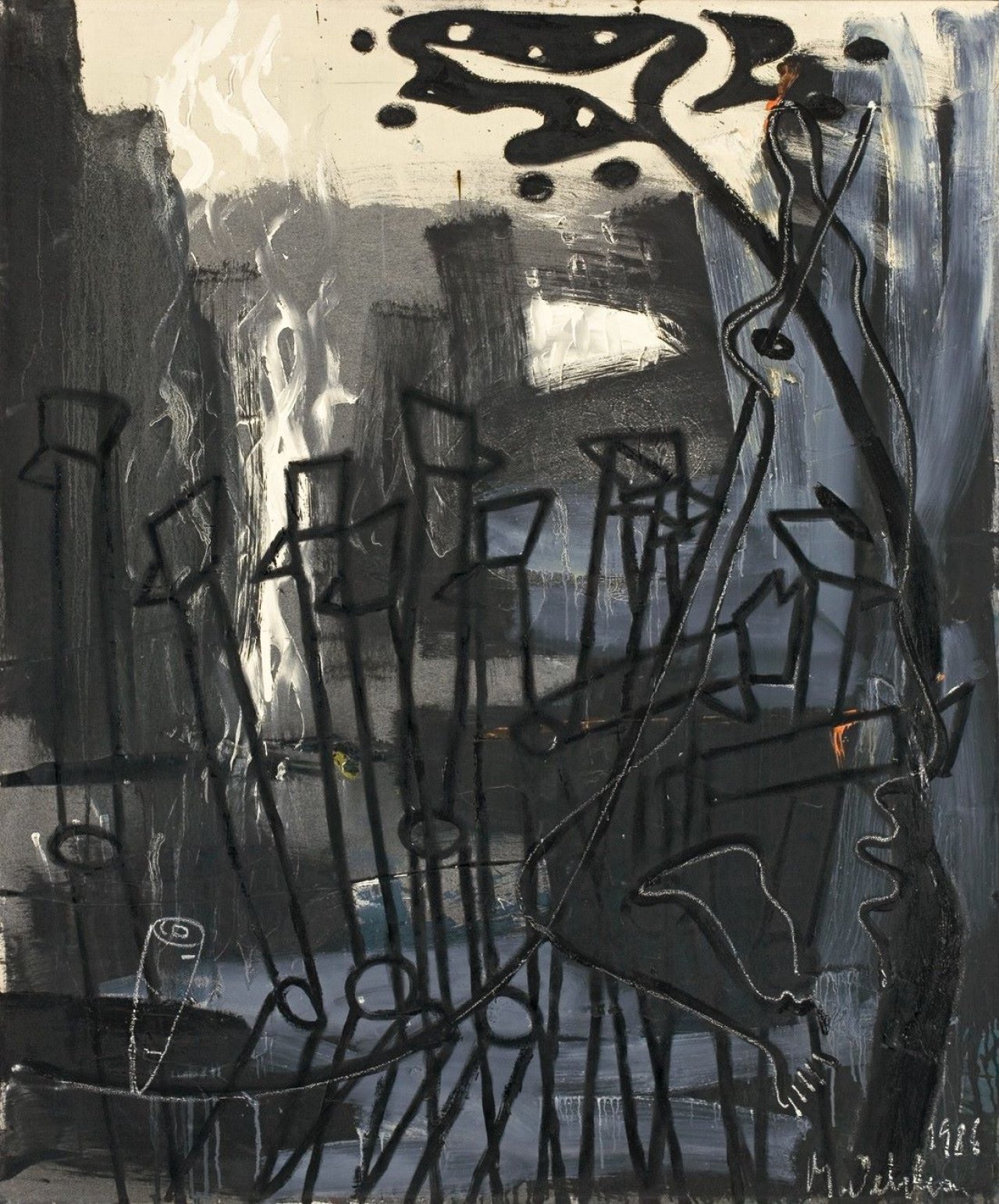 Auf diesem Bild ist das folgende Kunstwerk zu sehen: Markus Oehlen. Ohne Titel. 1986.