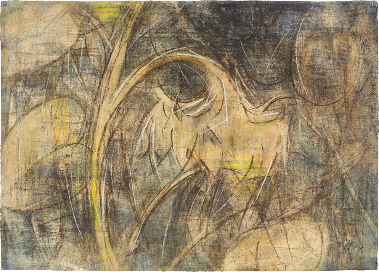 This picture shows the following artwork: Christian Rohlfs. ”Kleine Sonnenblume”. 1935.