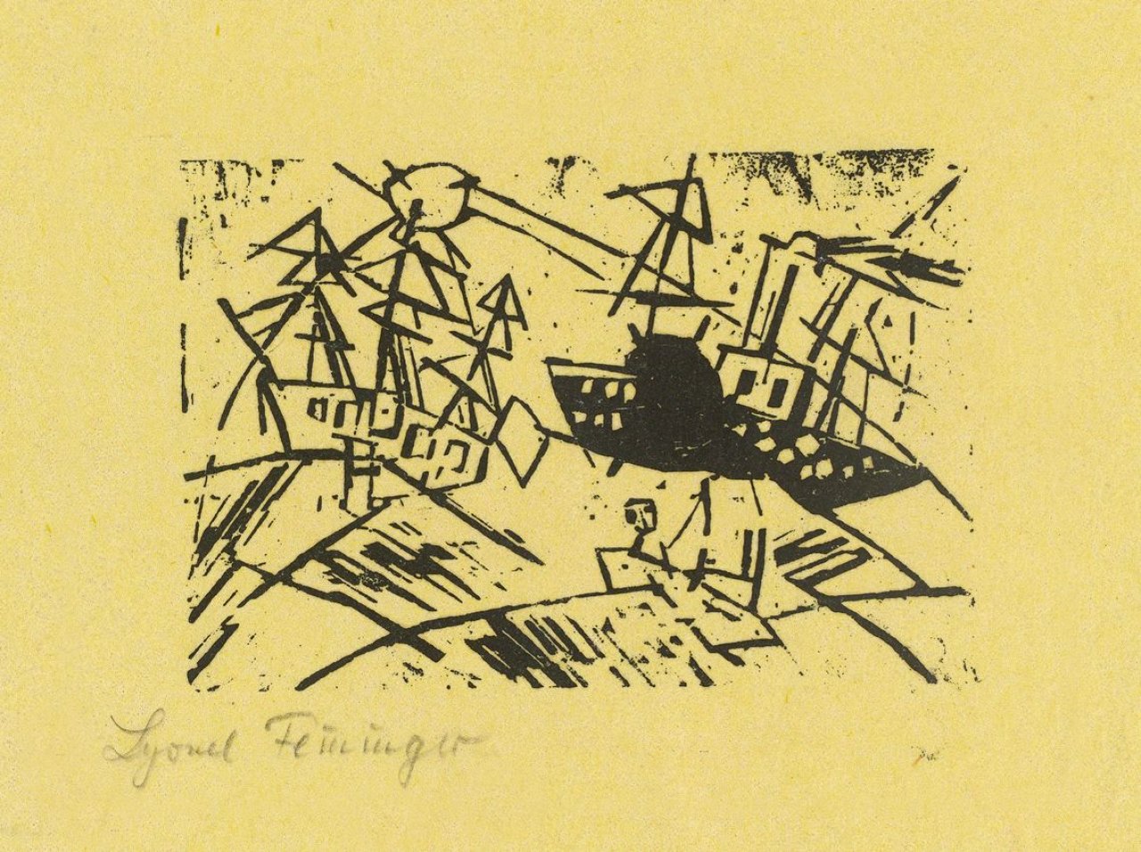 This picture shows the following artwork: Lyonel Feininger. „Schiffe in schwerer See“. 1918.