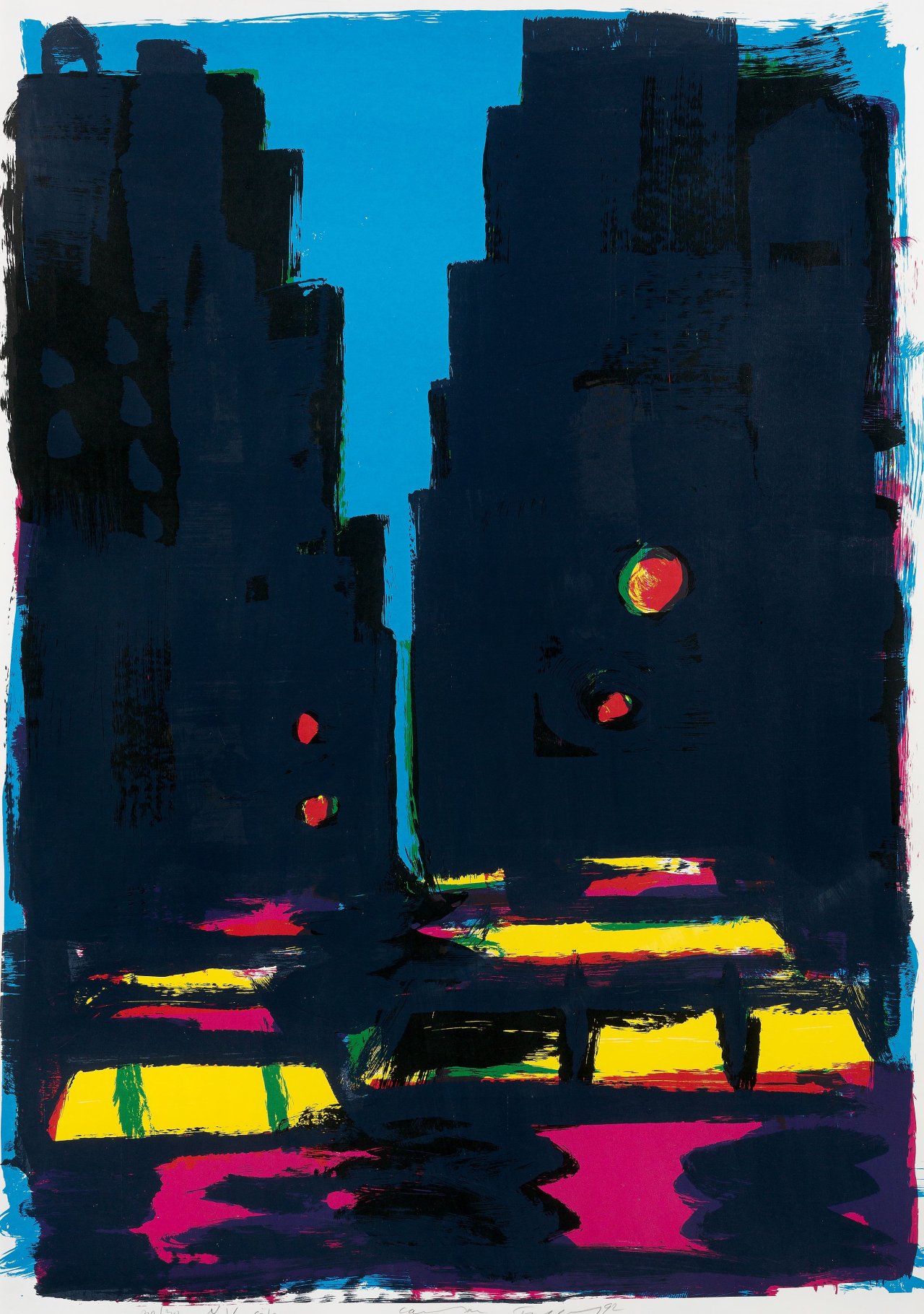 This picture shows the following artwork: Rainer Fetting. ”N.Y. city canyon”. 1992.