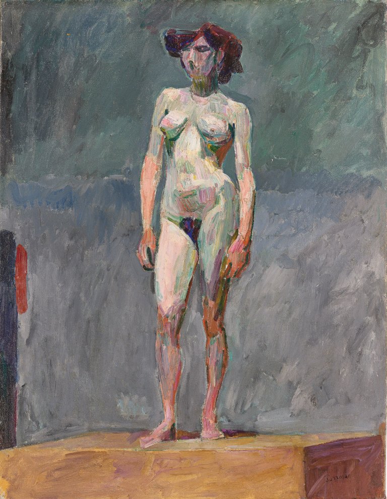 Auf diesem Bild ist das folgende Kunstwerk zu sehen: Hans Purrmann. „Stehender Akt“. 1909.