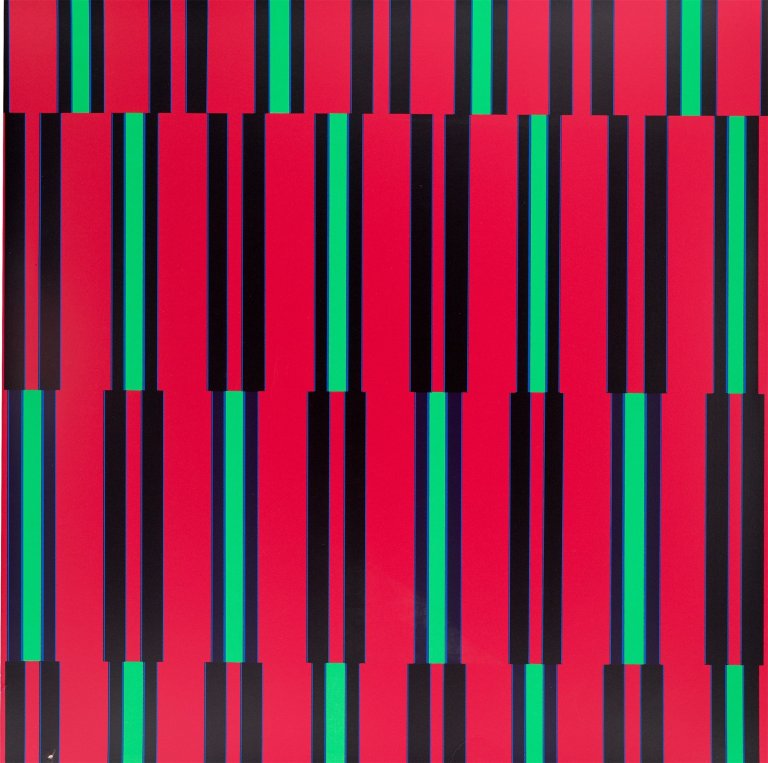 Auf diesem Bild ist das folgende Kunstwerk zu sehen: Günter Fruhtrunk. „Neuer Dreiklang“. 1971.
