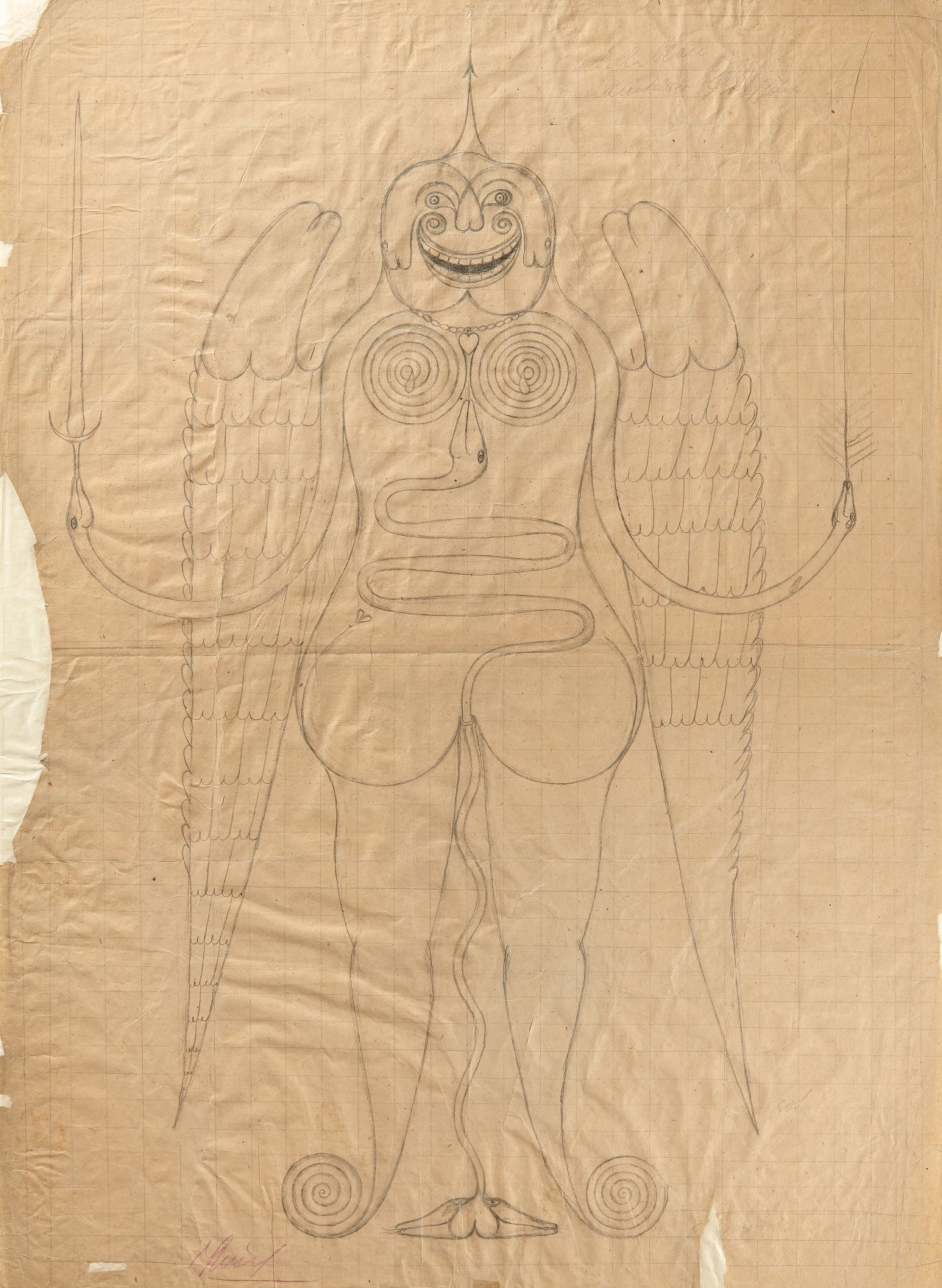 Auf diesem Bild ist das folgende Kunstwerk zu sehen: Friedrich Schröder-Sonnenstern. Pocholinchen, der unbekannte Friedensengel. 1954.