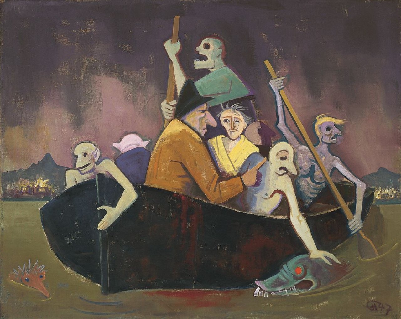Auf diesem Bild ist das folgende Kunstwerk zu sehen: Karl Hofer. „Höllenfahrt“. 1947.