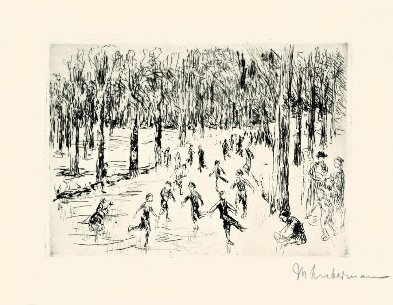 This picture shows the following artwork: Max Liebermann. „Eislauf“. 1923.