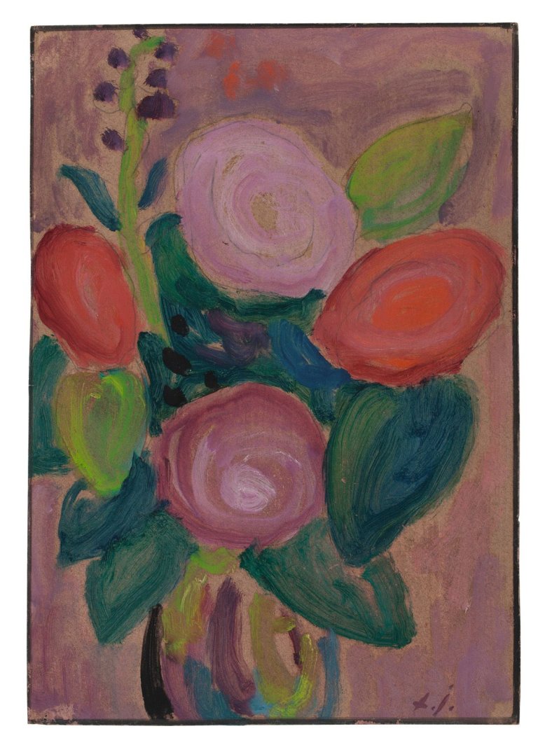 Auf diesem Bild ist das folgende Kunstwerk zu sehen: Alexej von Jawlensky. „Blumenstrauß in Vase“. Um 1916.