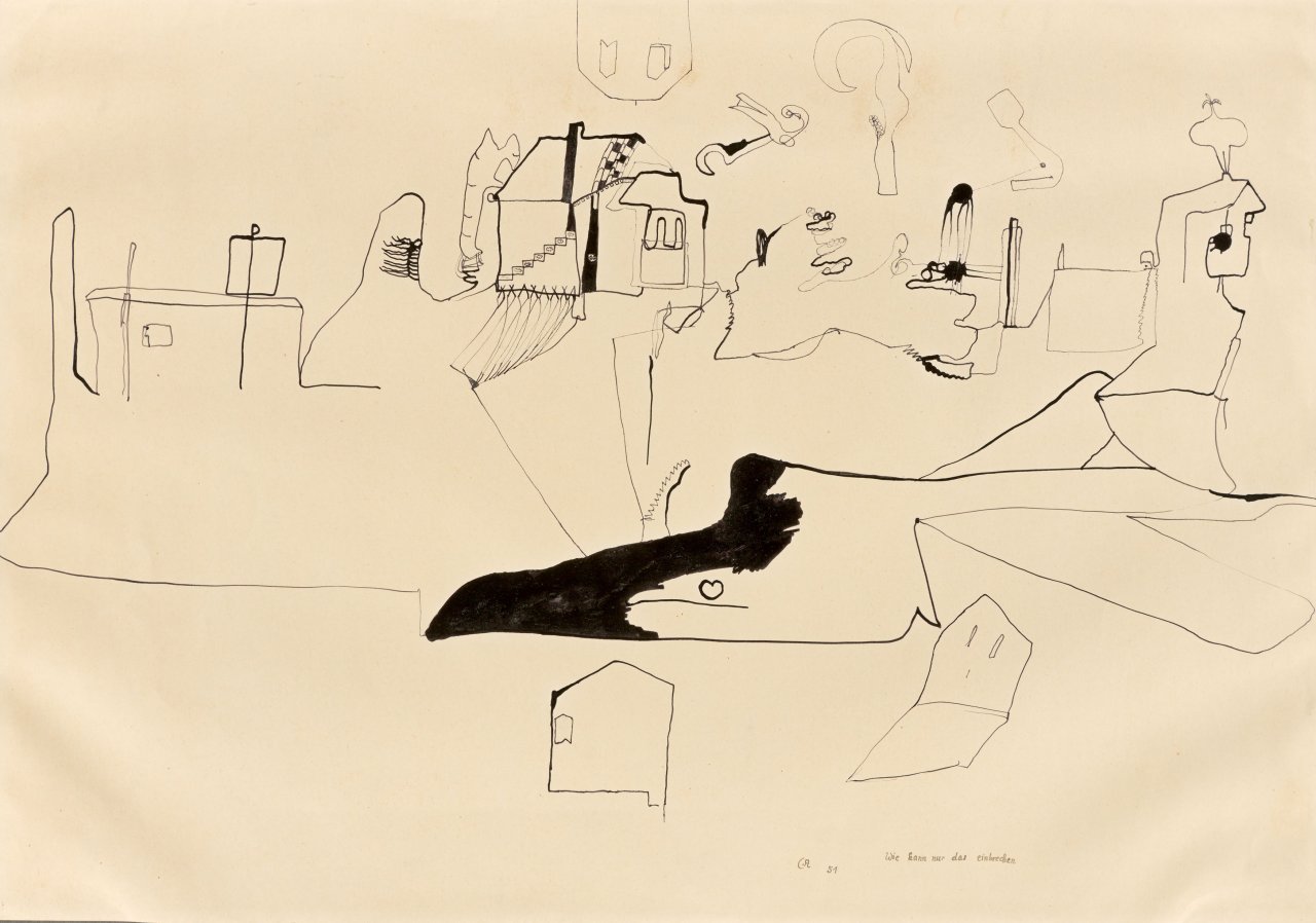This picture shows the following artwork: Gerhard Altenbourg. ”Wie kann nur das einbrechen”. 1951.