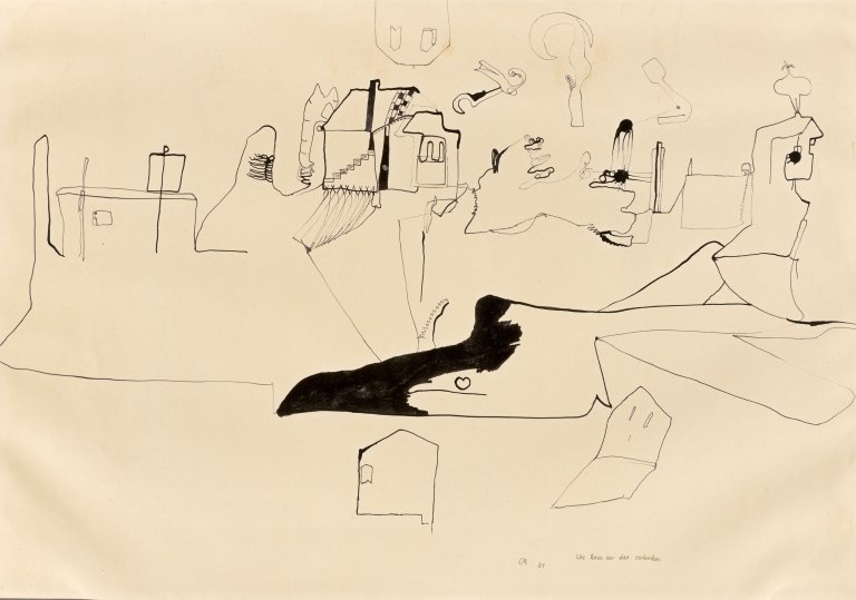 Auf diesem Bild ist das folgende Kunstwerk zu sehen: Gerhard Altenbourg. „Wie kann nur das einbrechen“. 1951.