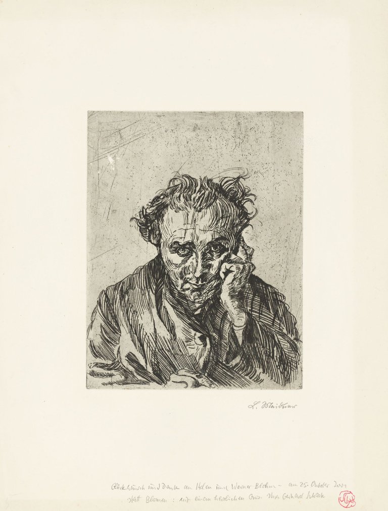 Auf diesem Bild ist das folgende Kunstwerk zu sehen: Ludwig Meidner. „Bildnis des Schauspielers Eugen Klöpfer“. 1922/1959.
