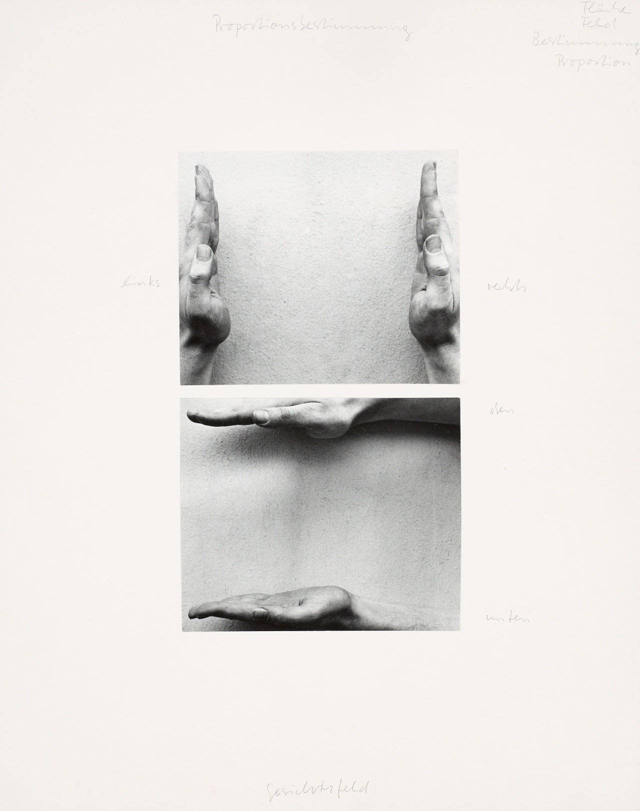 This picture shows the following artwork: Franz Erhard Walther. „Proportionsbestimmung Gesichtsfeld“. 1962.