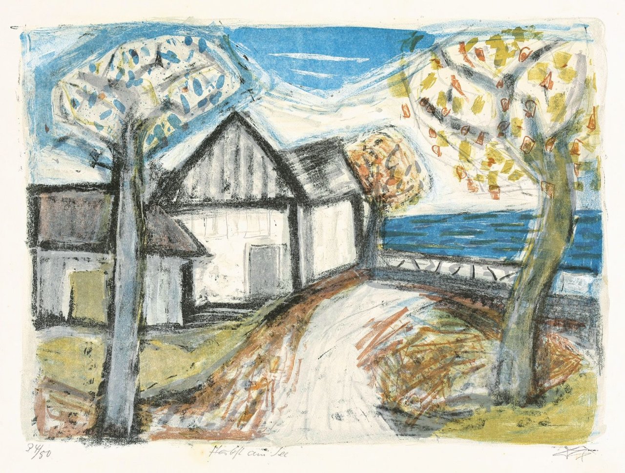 Auf diesem Bild ist das folgende Kunstwerk zu sehen: Otto Dix. „Herbst am See“. 1961.