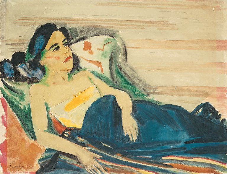 Auf diesem Bild ist das folgende Kunstwerk zu sehen: Max Pechstein. Liegende. 1923.