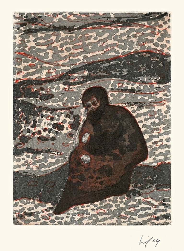 Auf diesem Bild ist das folgende Kunstwerk zu sehen: Peter Doig. „Figure by a River“. 2004.