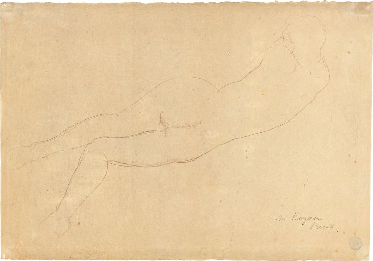Auf diesem Bild ist das folgende Kunstwerk zu sehen: Moissey Kogan. Liegender weiblicher Akt.