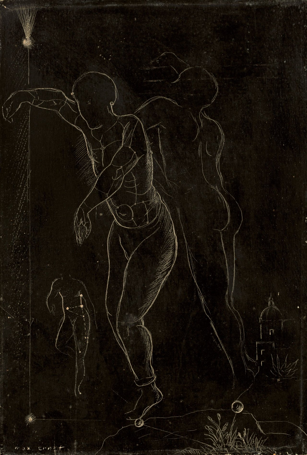 This picture shows the following artwork: Max Ernst. „(Schwebende Figuren)“. Circa 1923.