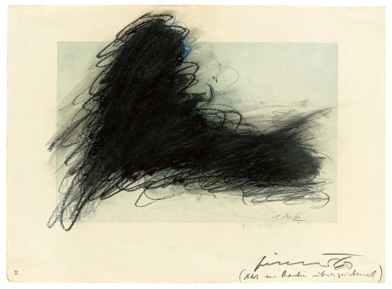 Auf diesem Bild ist das folgende Kunstwerk zu sehen: Arnulf Rainer. „Akt von Rodin übergezeichnet“. 1960.