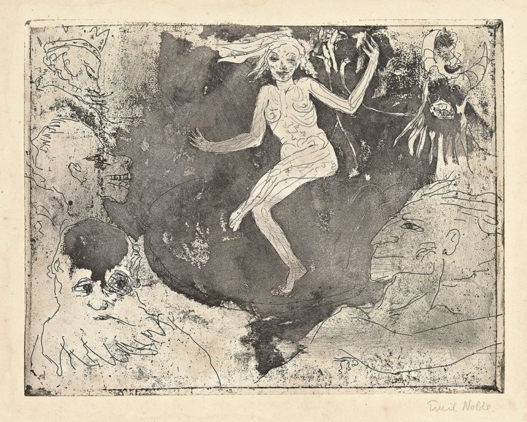 This picture shows the following artwork: Emil Nolde. „Tod als Tänzerin“. 1918.
