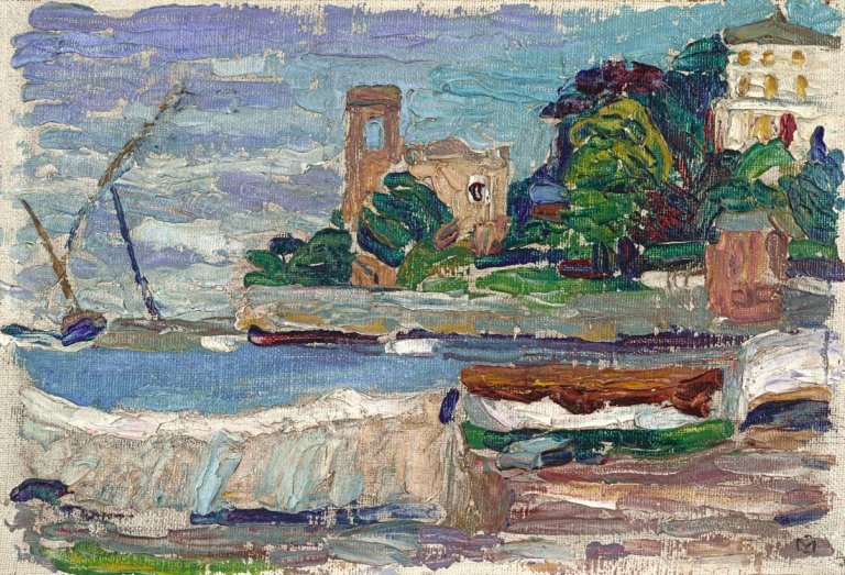 Auf diesem Bild ist das folgende Kunstwerk zu sehen: Gabriele Münter. „Bei Rapallo“. 1906.