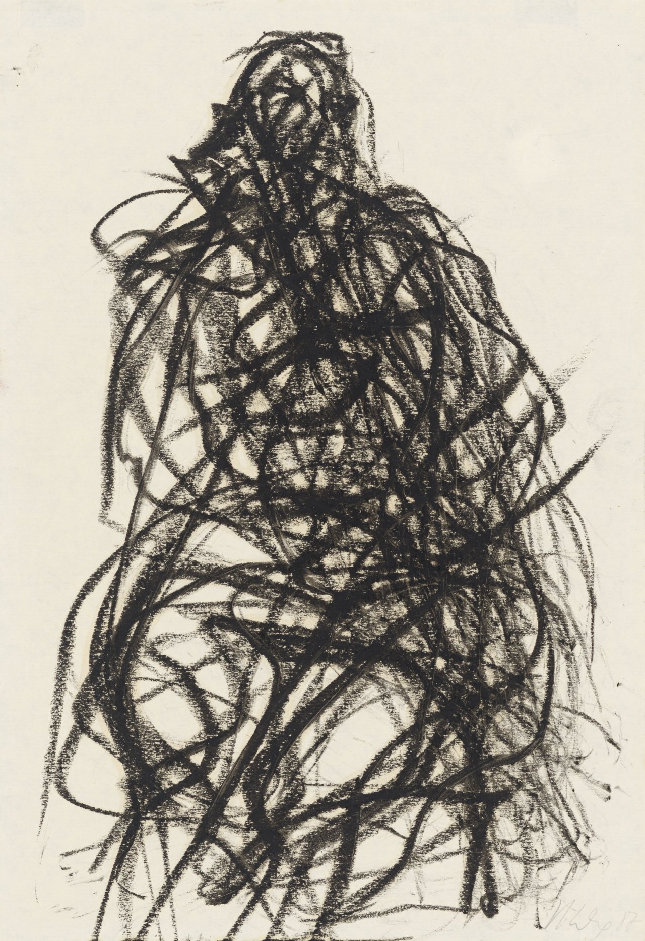 Auf diesem Bild ist das folgende Kunstwerk zu sehen: Max Uhlig. „Skizze Sitzende Figur“. 1987.