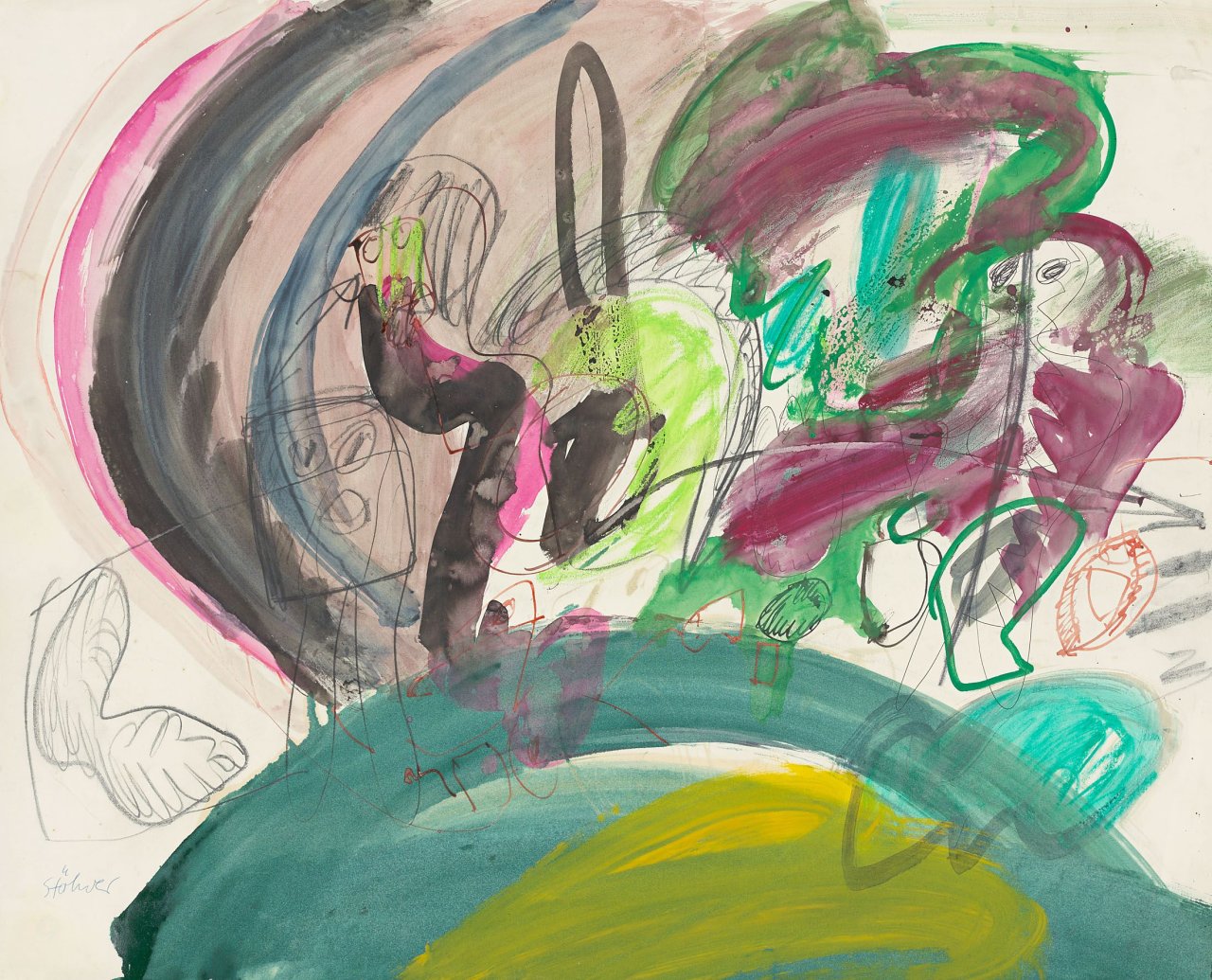 Auf diesem Bild ist das folgende Kunstwerk zu sehen: Walter Stöhrer. Ohne Titel. 1964.