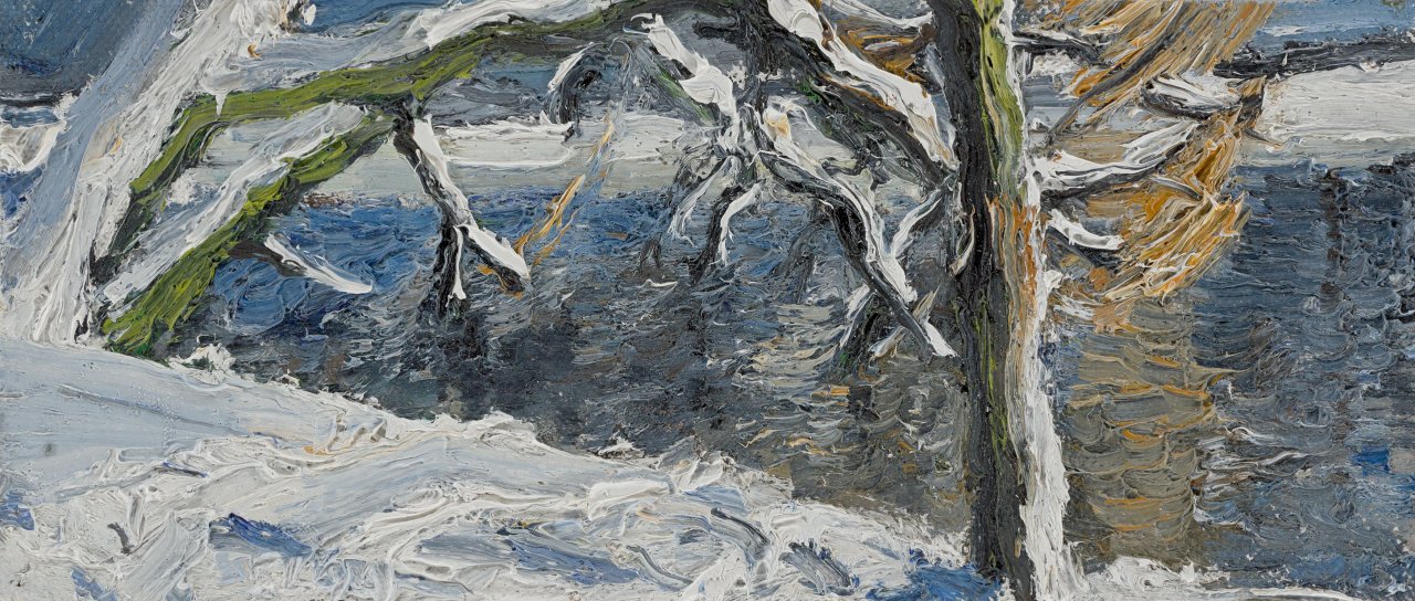 Auf diesem Bild ist das folgende Kunstwerk zu sehen: Christopher Lehmpfuhl. Winterstimmung am Lietzensee. 1999.