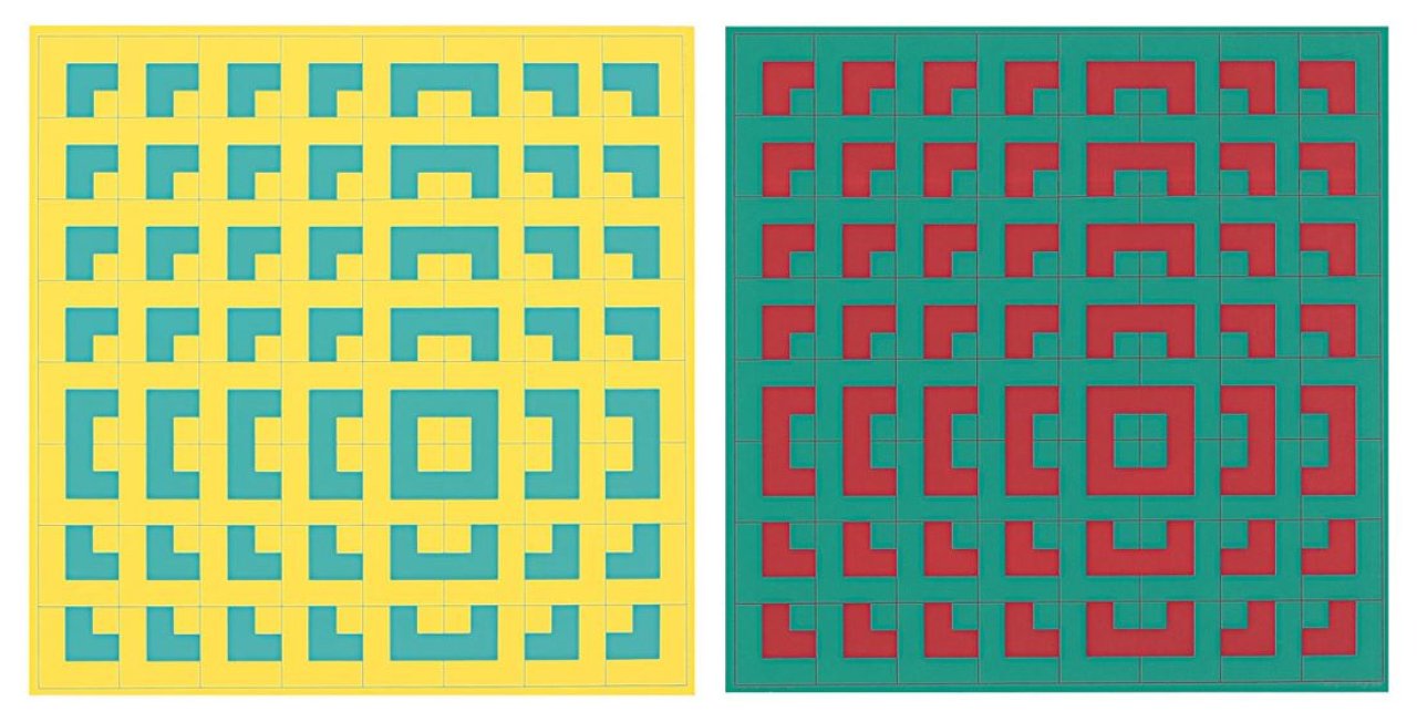 Auf diesem Bild ist das folgende Kunstwerk zu sehen: Timm Ulrichs. „Quadrat-Variator V“ / „Quadrat-Variator V“. 1962/71 / 1962/71.