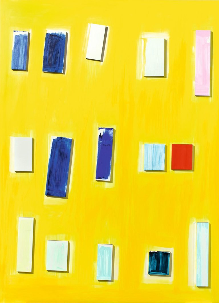Auf diesem Bild ist das folgende Kunstwerk zu sehen: Imi Knoebel. Gelbes Hamburg. 1999.