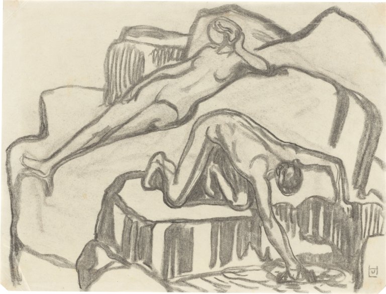 Auf diesem Bild ist das folgende Kunstwerk zu sehen: Ludwig von Hofmann. Zwei Akte.