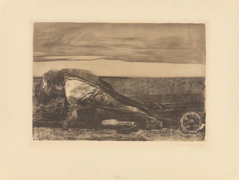 Auf diesem Bild ist das folgende Kunstwerk zu sehen: Käthe Kollwitz. „Die Pflüger“. Vor 1907/08.