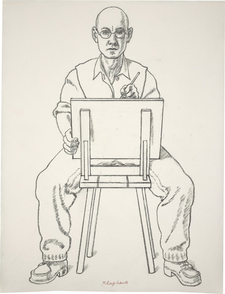 This picture shows the following artwork: Konrad Klapheck. Self portrait. 2000.