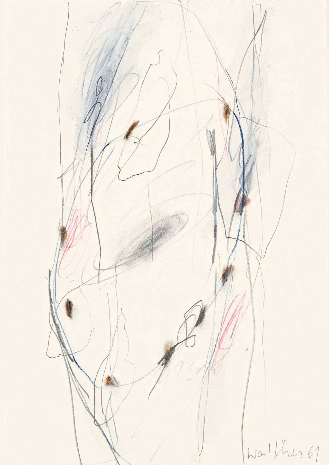 This picture shows the following artwork: Franz Erhard Walther. Kritzelzeichnung. 1961.
