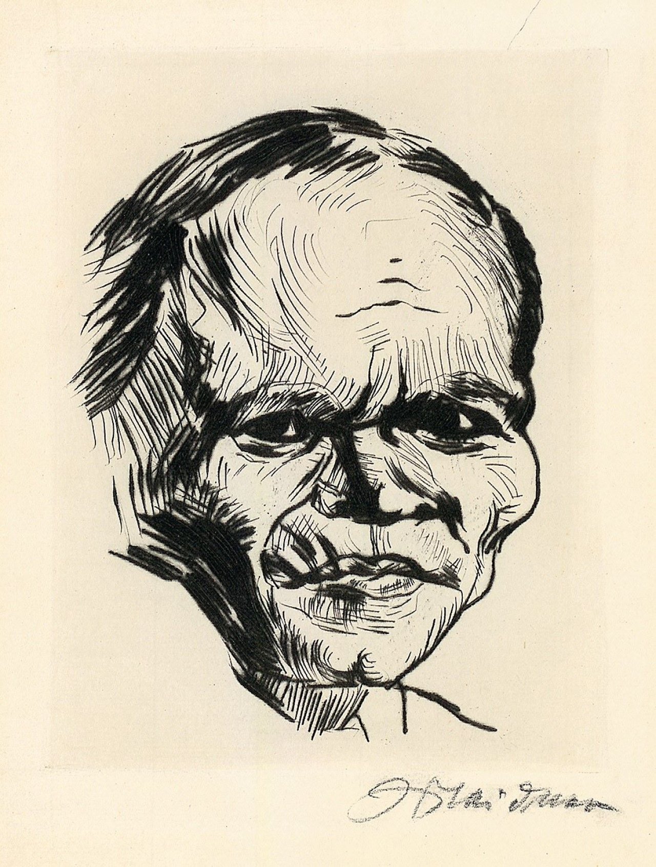 Auf diesem Bild ist das folgende Kunstwerk zu sehen: Ludwig Meidner. Männerbildnis / „Die Mutter des Künstlers“. 1925.