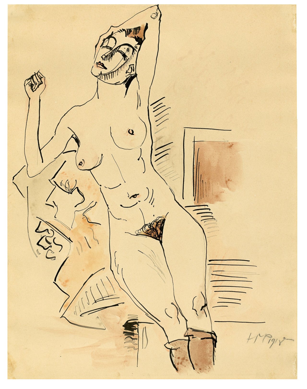 Auf diesem Bild ist das folgende Kunstwerk zu sehen: Max Pechstein. Sonja. 1918.