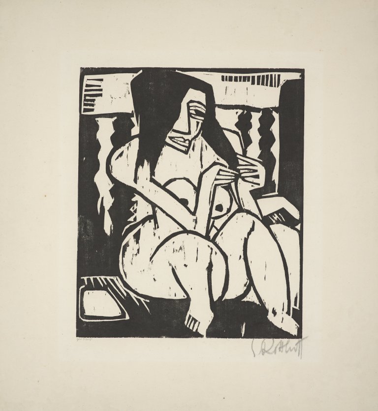 Auf diesem Bild ist das folgende Kunstwerk zu sehen: Karl Schmidt-Rottluff. „Frau mit aufgelöstem Haar“. 1913.