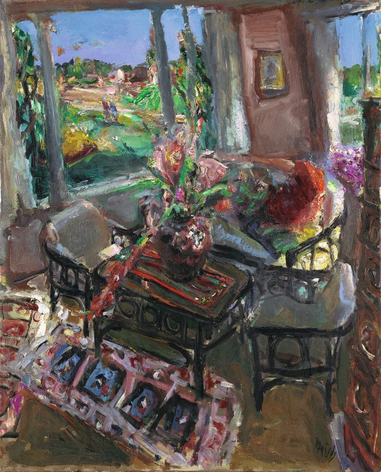 Auf diesem Bild ist das folgende Kunstwerk zu sehen: Bernhard Heisig. „Interieur im Sommer“. 1987.