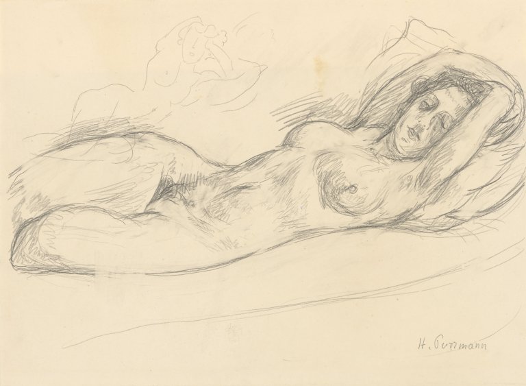 Auf diesem Bild ist das folgende Kunstwerk zu sehen: Hans Purrmann. „Liegender weiblicher Akt“. 1940.