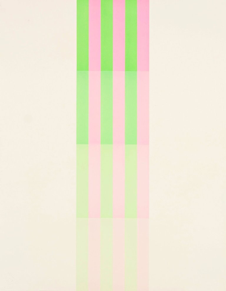 Auf diesem Bild ist das folgende Kunstwerk zu sehen: Richard Paul Lohse. „Bewegung von 4 Quadraten“. 1970.