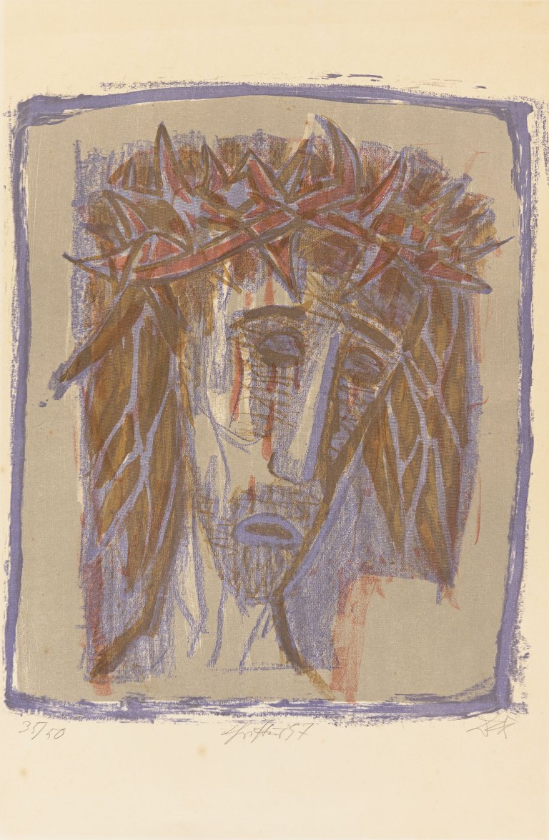 Auf diesem Bild ist das folgende Kunstwerk zu sehen: Otto Dix. „Christus“. 1957.