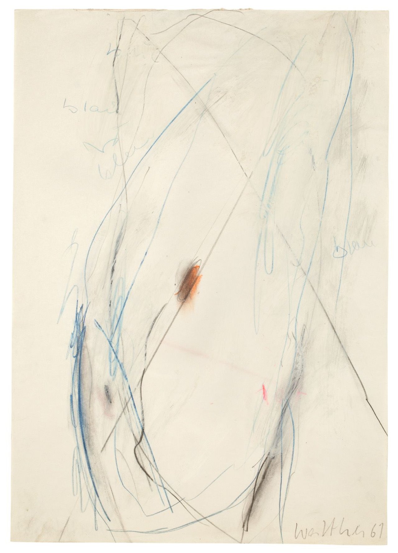 Auf diesem Bild ist das folgende Kunstwerk zu sehen: Franz Erhard Walther. Kritzelzeichnung. 1961.