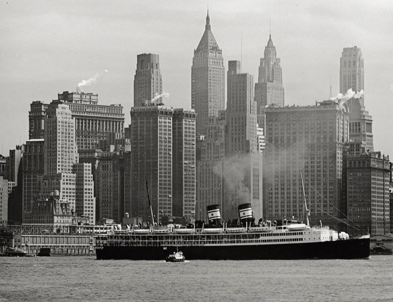 This picture shows the following artwork: Andreas Feininger. N.Y. – Downtown Manhattan and Hudson River. 1940.