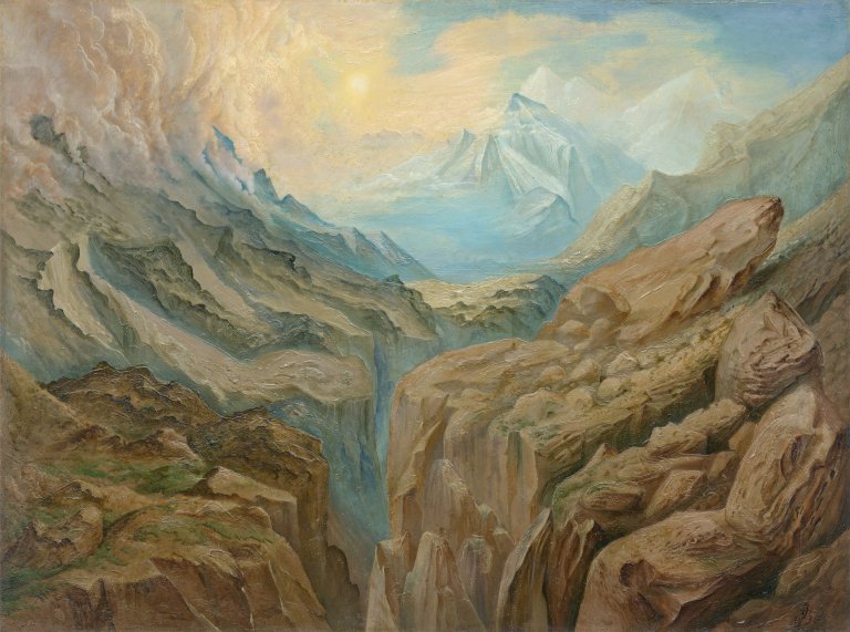 Auf diesem Bild ist das folgende Kunstwerk zu sehen: Otto Dix. „Am Julierpass“. 1936.