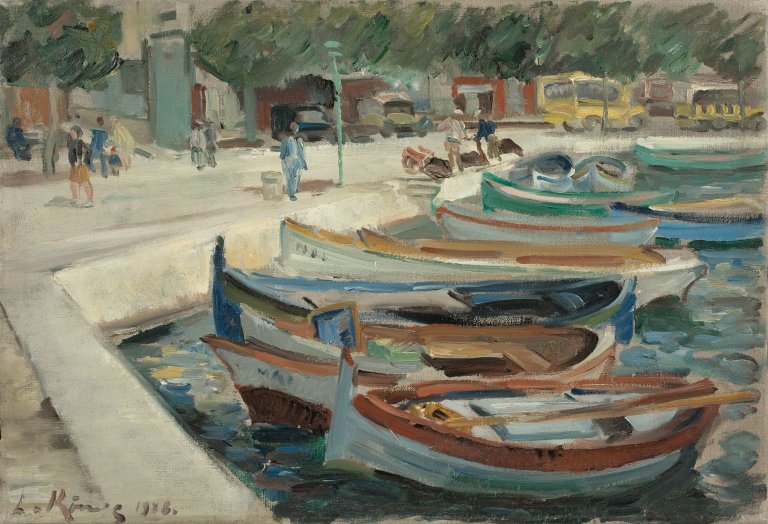 Auf diesem Bild ist das folgende Kunstwerk zu sehen: Leo von König. Hafen von Rapallo. 1928.