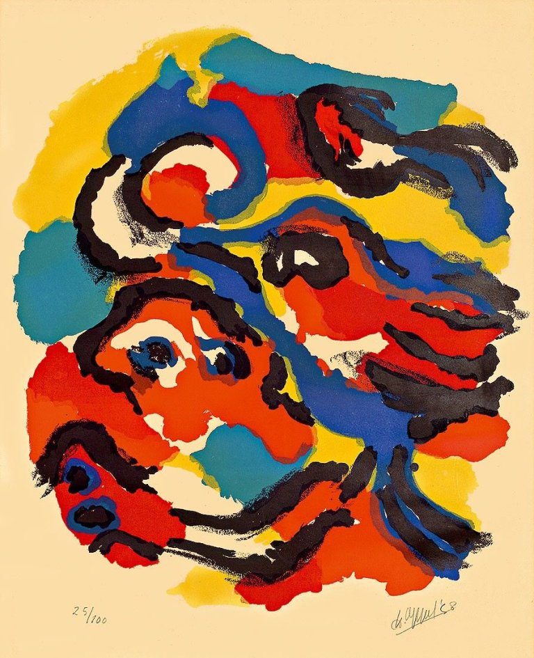 Auf diesem Bild ist das folgende Kunstwerk zu sehen: Karel Appel. Ohne Titel. 1958.