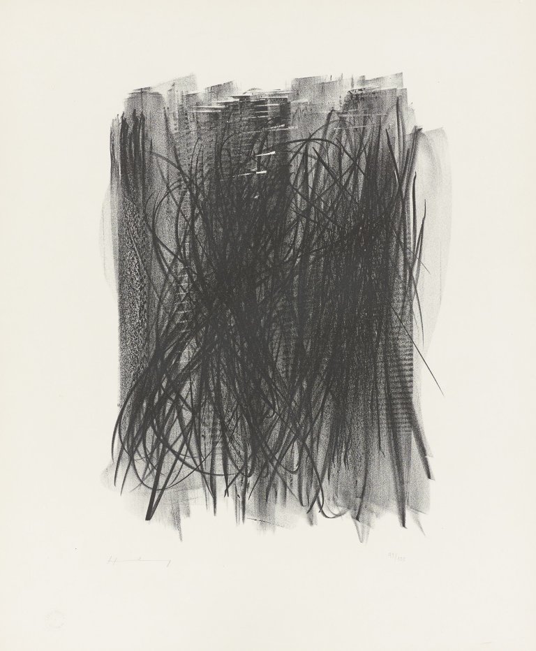 Auf diesem Bild ist das folgende Kunstwerk zu sehen: Hans Hartung. „L 92“. 1963.