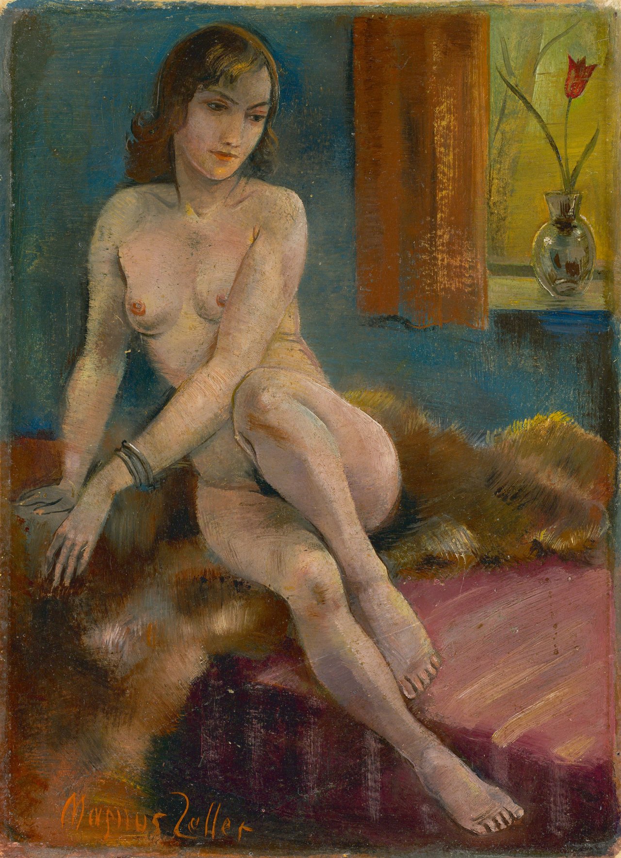 Auf diesem Bild ist das folgende Kunstwerk zu sehen: Magnus Zeller. „Akt (Frau V.)“ I. 1946.