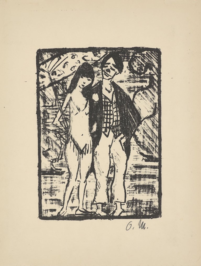 Auf diesem Bild ist das folgende Kunstwerk zu sehen: Otto Mueller. „Zirkuspaar (Varieté)“. 1920/21.