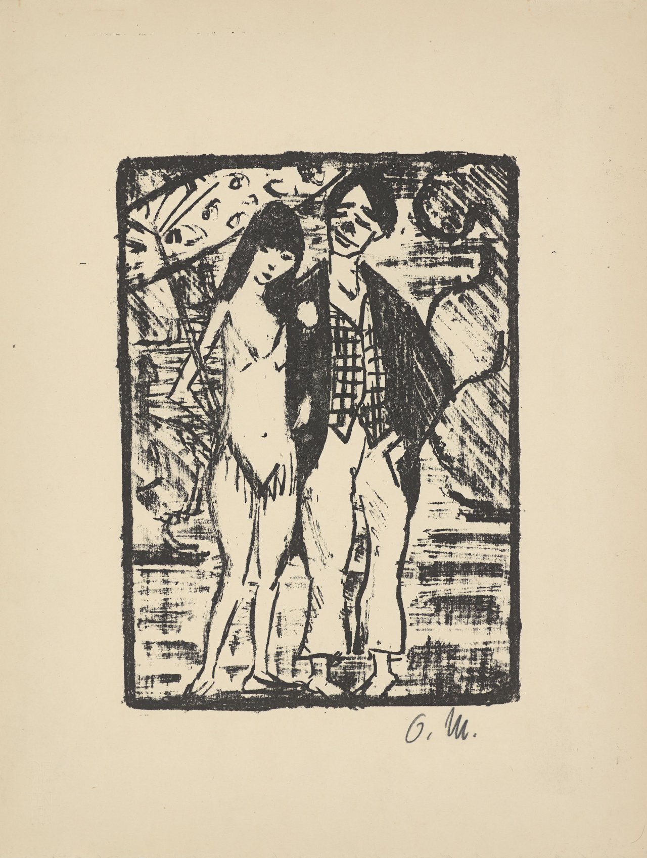 Auf diesem Bild ist das folgende Kunstwerk zu sehen: Otto Mueller. „Zirkuspaar (Varieté)“. 1920/21.