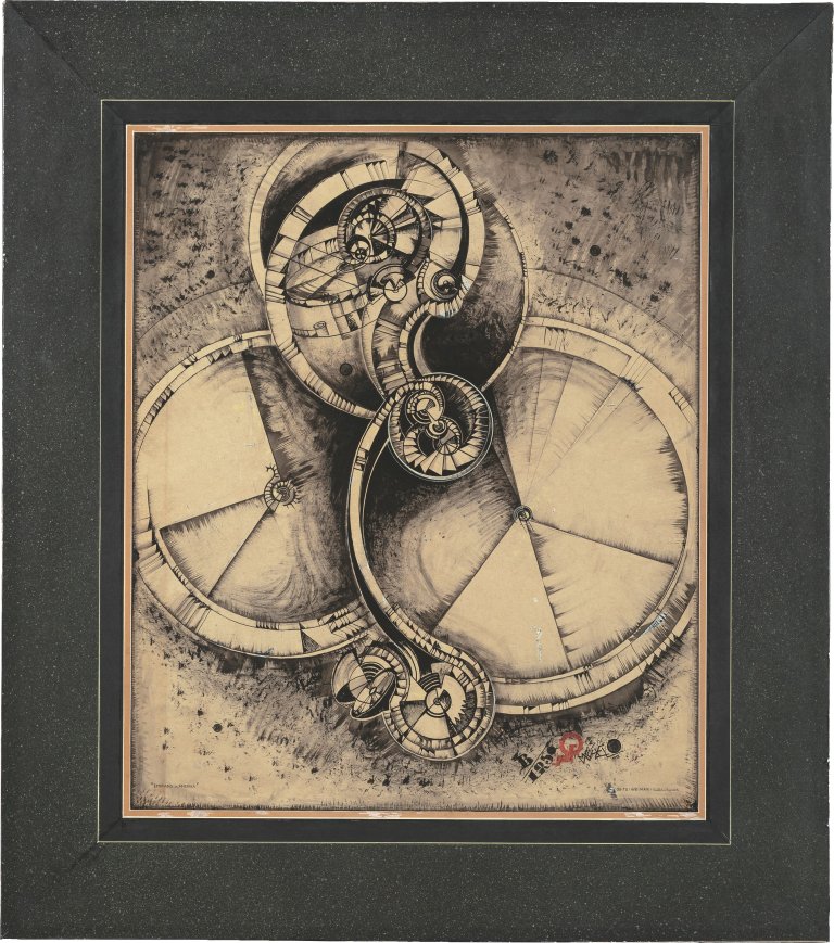 Auf diesem Bild ist das folgende Kunstwerk zu sehen: Robert Michel. „Empfang in Amerika“. 1918.